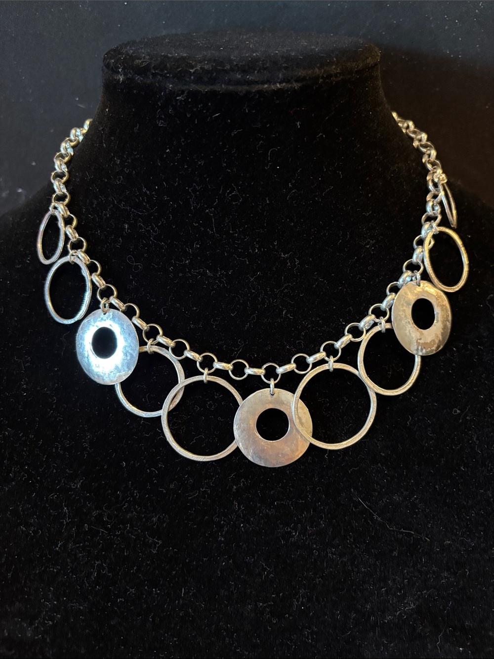 Silpada Silver Circular Link Necklace with Disc Charms